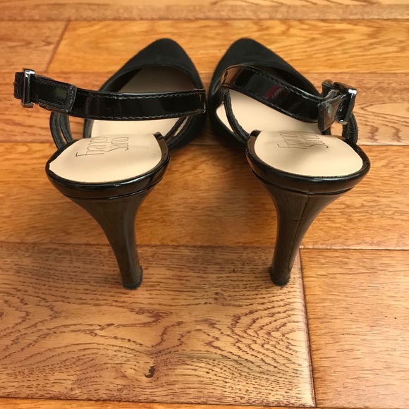 🎉 HP Franco Sarto Amelie Black Suede Heels 6.5 - Picture 5 of 6